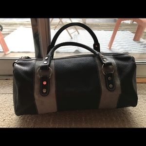 Claudia Richard Black and Gray leather Tote